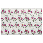 Waterverf Cerise Pink Flowers > Floral Fabric Stof (Fat Quarter)