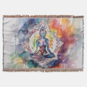 Waterverf Chakra Deken