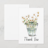 Waterverf Chamomile Flowers in Glass Bedankkaart (Voorkant / Achterkant)