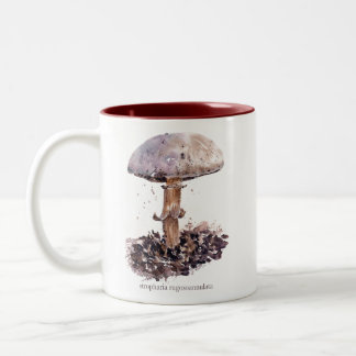 Waterverf champignon tweekleurige koffiemok