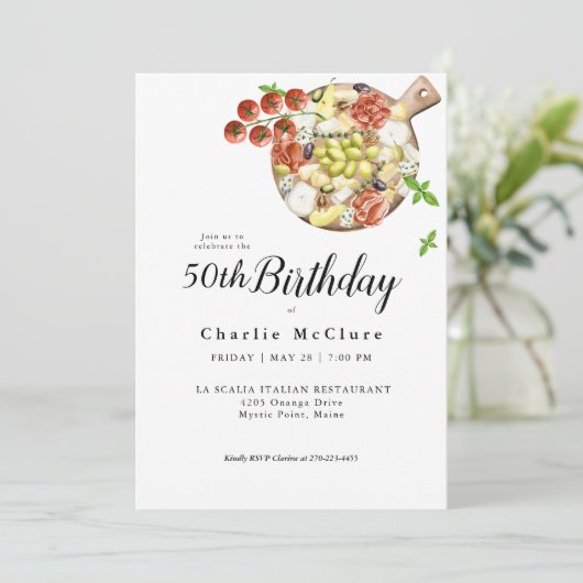 Waterverf Charcuterie van Italië verjaardag Kaart (Staand voorkant)