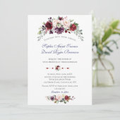 Waterverf Charm Bruidsboeket Bloemen Bruidstaart Kaart (Staand voorkant)