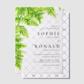 Waterverf Chartreuse Green Fern verlaat bruiloft Vellum Uitnodigingen (Offset (Uitnodiging))