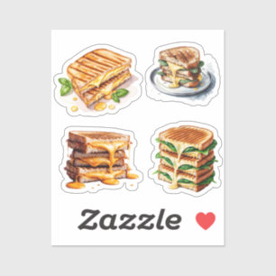Waterverf Cheese Toasties Sticker
