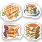 Waterverf Cheese Toasties Sticker (Voorkant)