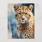 Waterverf Cheetah African Briefkaart (Voorkant)