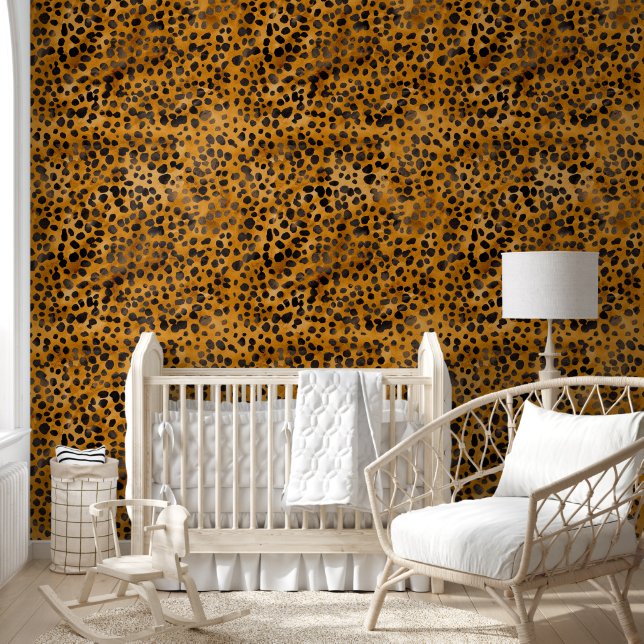 Waterverf Cheetah Print Behang (Kinderen)