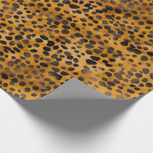 Waterverf Cheetah Print Cadeaupapier (Hoek)