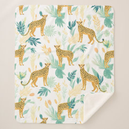 Waterverf Cheetah Sherpa Deken