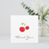 Waterverf Cherries Bedankkaart (Staand voorkant)