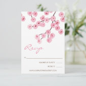 Waterverf Cherry Blossom Branches RSVP Kaartje (Staand voorkant)