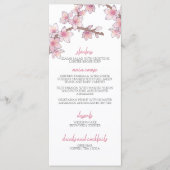 Waterverf Cherry Blossom Bruiloft Menu (Voorkant)