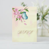 Waterverf Cherry Blossom Butterflies RSVP Kaartje (Staand voorkant)