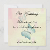 Waterverf Cherry Blossom Butterflies Save The Date (Achterkant)