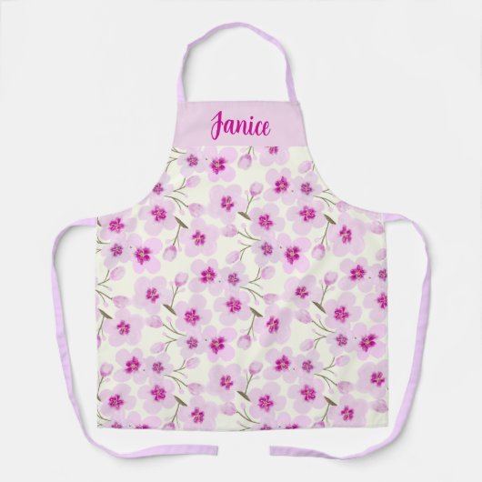 Waterverf Cherry Blossom Cream Design Schort (Voorkant)