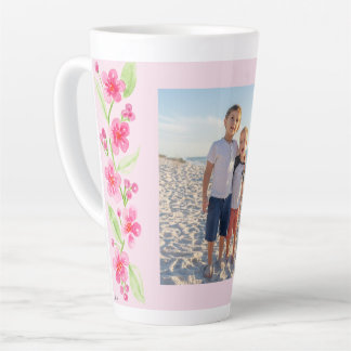 Waterverf Cherry Blossom Familiefoto PERSONALISERE Latte Mok