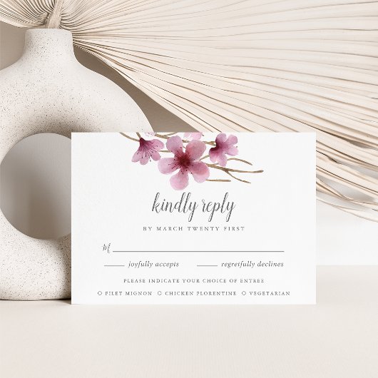 Waterverf Cherry Blossom Meal Choice RSVP