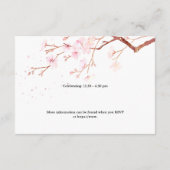 Waterverf Cherry Blossom Mitzvah ✡ Celebratie Informatiekaartje (Achterkant)