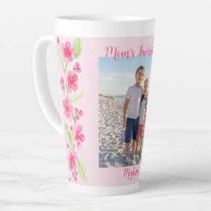Waterverf Cherry Blossom MOM Foto PERSONALISEREN Latte Mok