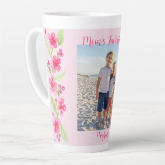 Waterverf Cherry Blossom MOM Foto PERSONALISEREN Latte Mok