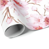 Waterverf Cherry Blossom Pattern Cadeaupapier (Rol Hoek)