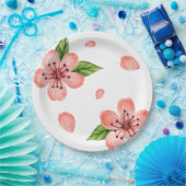 Waterverf Cherry Blossom Pattern Papieren Bordje (Feest)