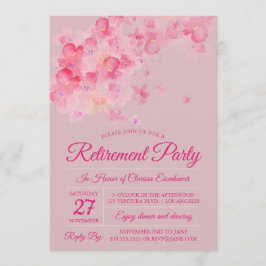 Waterverf Cherry Blossom Retirement Party Kaart