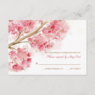 Waterverf Cherry Blossom RSVP-kaarten Kaart