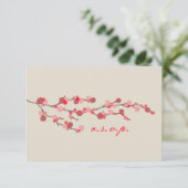 Waterverf Cherry Blossom Wedding RSVP (Staand voorkant)