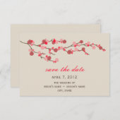 Waterverf Cherry Blossom Wedding Save the Date (Voorkant / Achterkant)