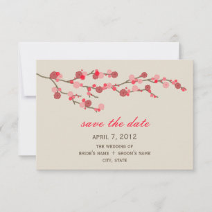 Waterverf Cherry Blossom Wedding Save the Date