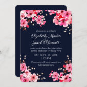 Waterverf Cherry Blossoms Virtual Wedding Kaart (Voorkant / Achterkant)