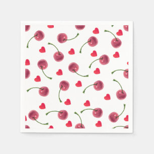 Waterverf Cherry Heart Servet