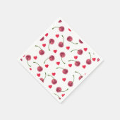 Waterverf Cherry Heart Servet (Hoek)