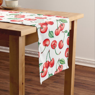 Waterverf Cherry Long Table Runner Lange Tafelloper