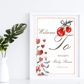 Waterverf Cherry Op Top Baby shower Welkom Poster