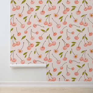 Waterverf Cherry Pattern Behang