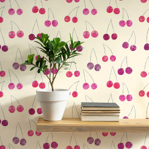 Waterverf Cherry Pattern Behang