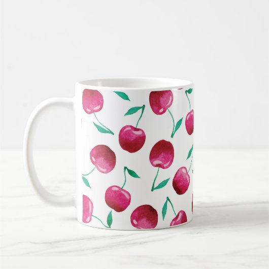 Waterverf Cherry Pattern Koffiemok (Links)