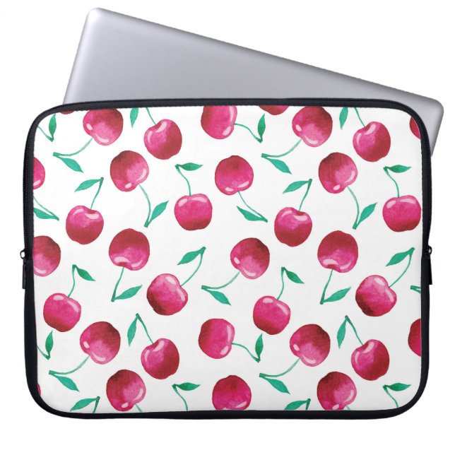 Waterverf Cherry Pattern Laptop Sleeve (Voorkant)