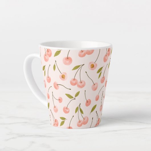 Waterverf Cherry Pattern Latte Mok (Linkerhoek)