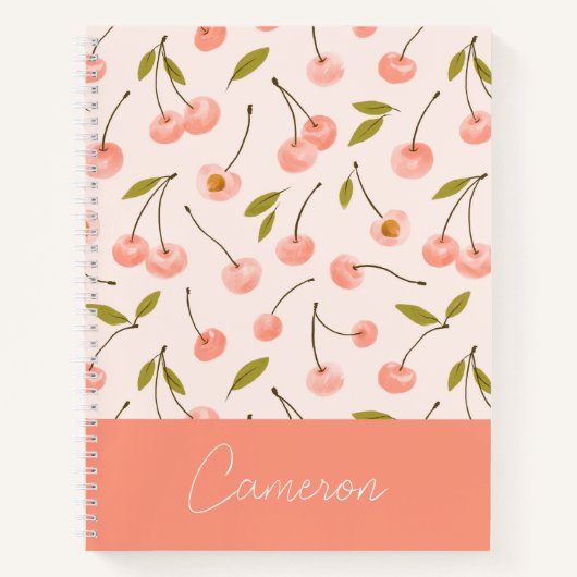 Waterverf Cherry Pattern Notitieboek (Voorkant)