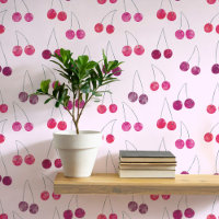 Waterverf Cherry Pattern Roze