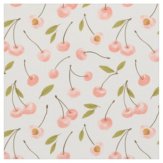 Waterverf Cherry Pattern Stof (Close Up)