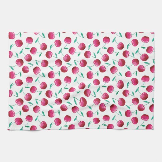 Waterverf Cherry Pattern Theedoek (Horizontaal)