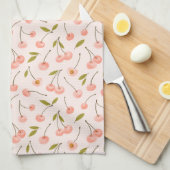 Waterverf Cherry Pattern Theedoek (Quarter Fold)