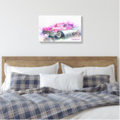 Waterverf Chevrolet Vintage Canvas Afdruk (Insitu (Slaapkamer))