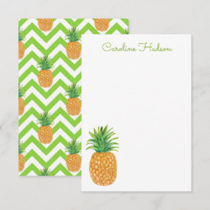 Waterverf Chevron ananas Bedankkaart