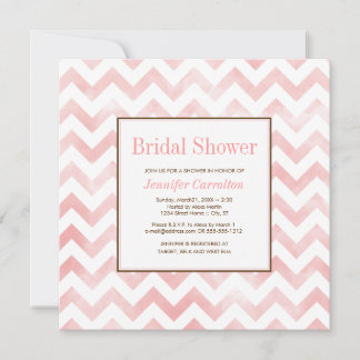 Waterverf Chevron Bridal Shower Kaart
