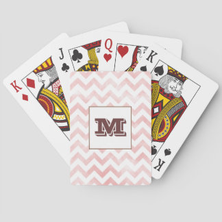 Waterverf Chevron-speelkaarten - roze Pokerkaarten